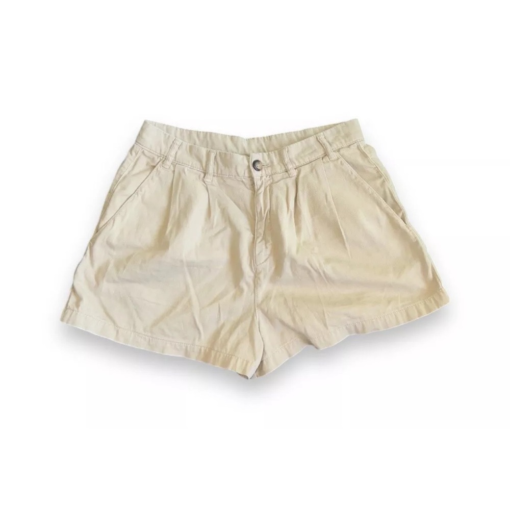 Free People High Rise Women’s Beige Chino Pleated Shorts Size 10